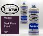 Preview: Mazda, Dark Plum Pearl, 36F: 400ml Sprühdose + 400ml Klarlack - Set, von ATW Autoteile West.